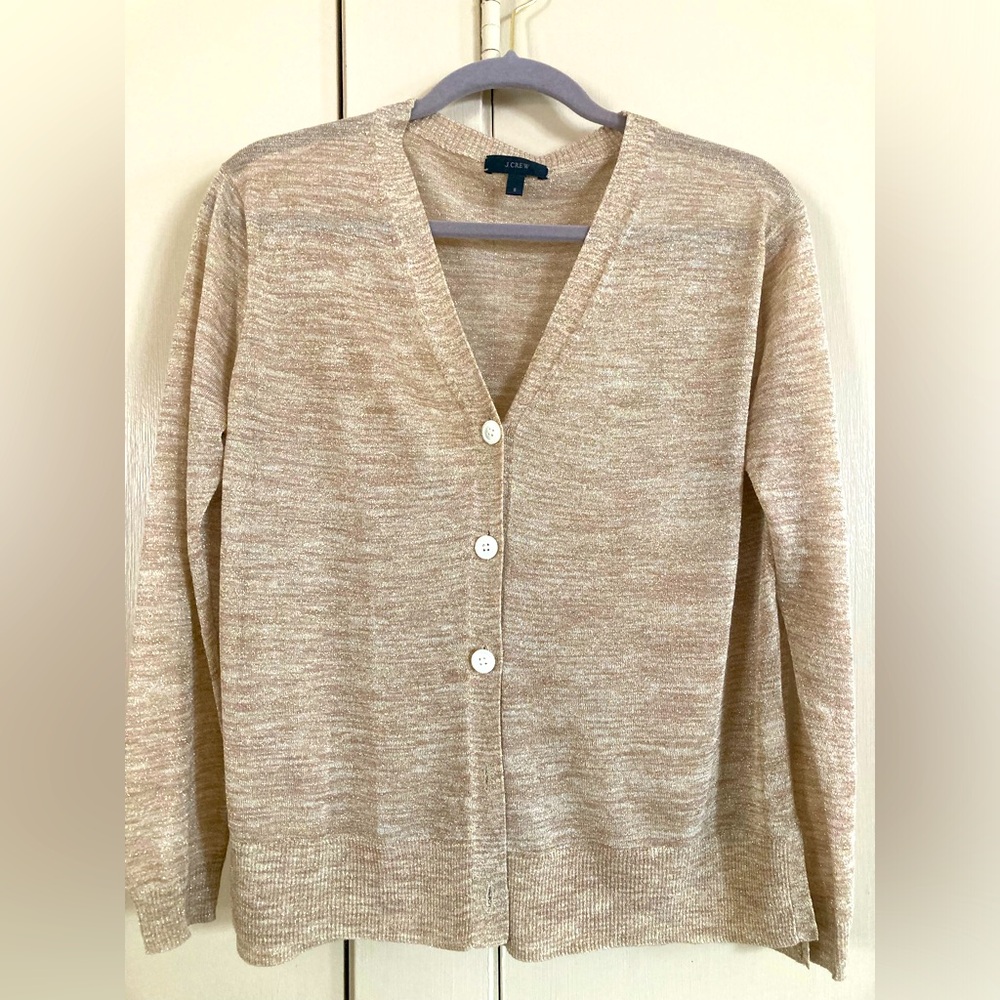 J. Crew Gold Shimmer Cardigan size S
